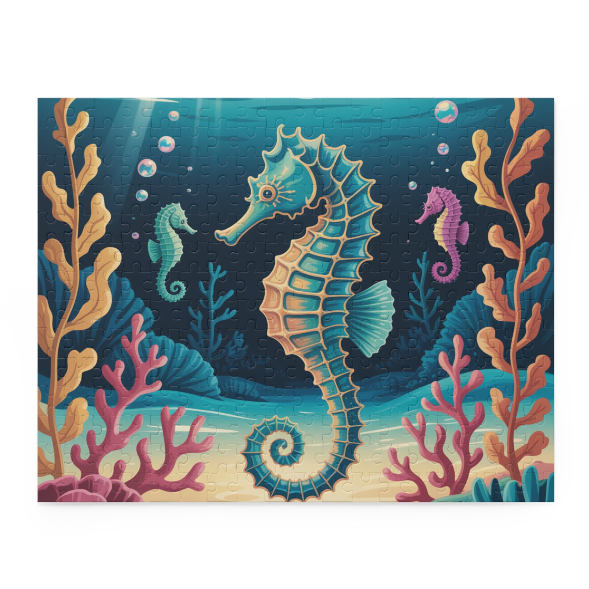 Seahorse Puzzle Adventure - Ocean-Themed 500-Piece Jigsaw, Marine Life Decor, Family Fun Activity, Perfect Gift for Kids & Adults