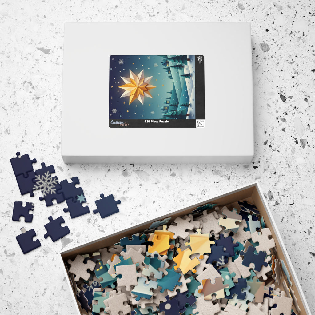 Starry Winter Night Puzzle — Scenic Christmas Jigsaw (110–1014 pcs)