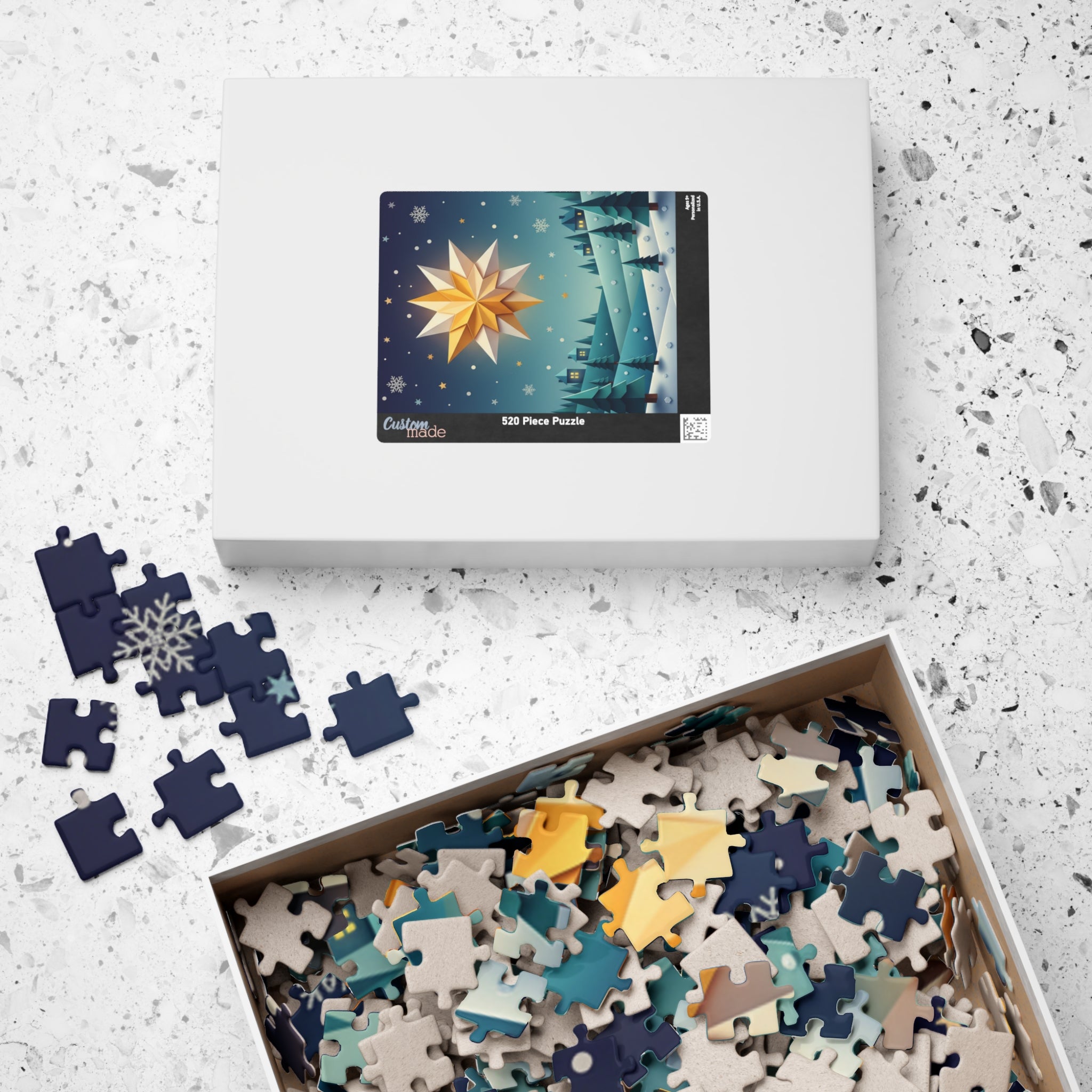 Starry Winter Night Puzzle — Scenic Christmas Jigsaw (110–1014 pcs)