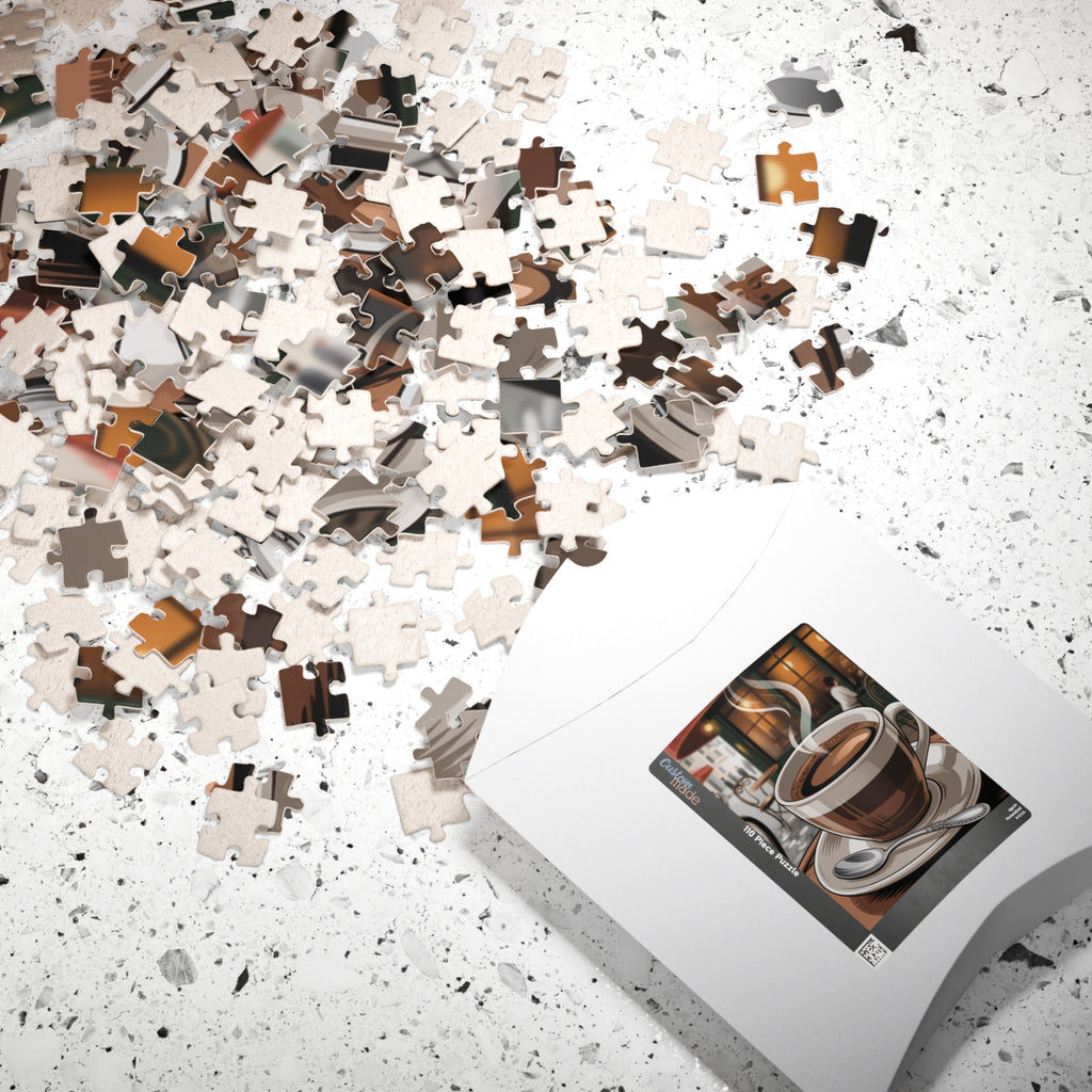 Coffee Shop Puzzle – 110, 252, 520, 1014-piece, Cozy Home Décor, Relaxing Gift for Coffee Lovers, Family Activity, Unique Café Art