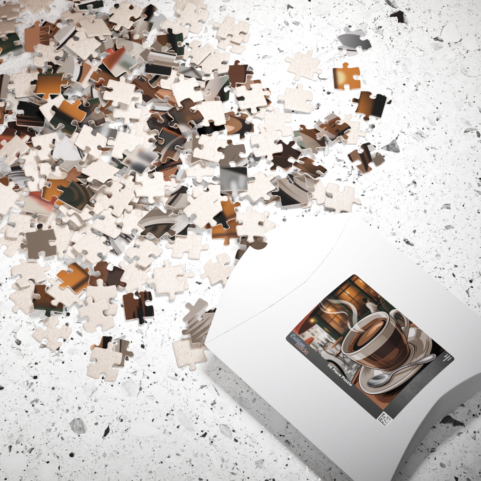 Coffee Shop Puzzle – 110, 252, 520, 1014-piece, Cozy Home Décor, Relaxing Gift for Coffee Lovers, Family Activity, Unique Café Art