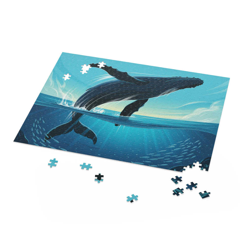 Whale Puzzle Adventure | 120, 252, 500-Piece Jigsaw Puzzles, Ocean Lovers Gift, Stress Relief Activity, Family Fun, Unique Home Decor
