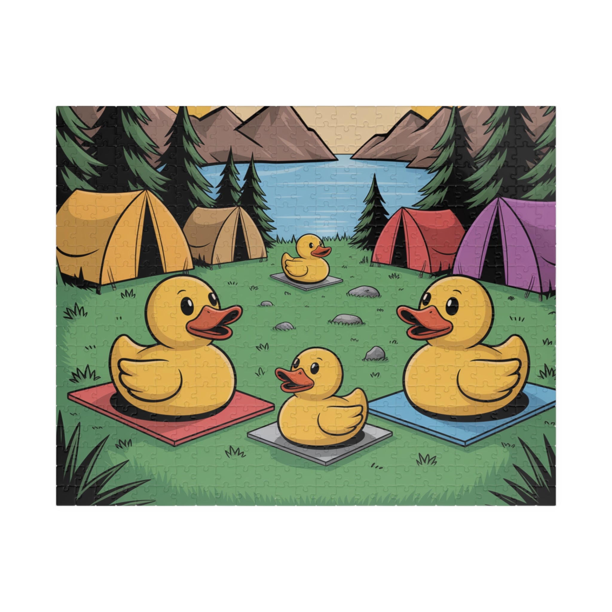 Camping Duck Puzzle - Fun Family Challenge, 110/252/520/1014-pieces, Outdoor Entertainment, Children's Activity, Unique Gift