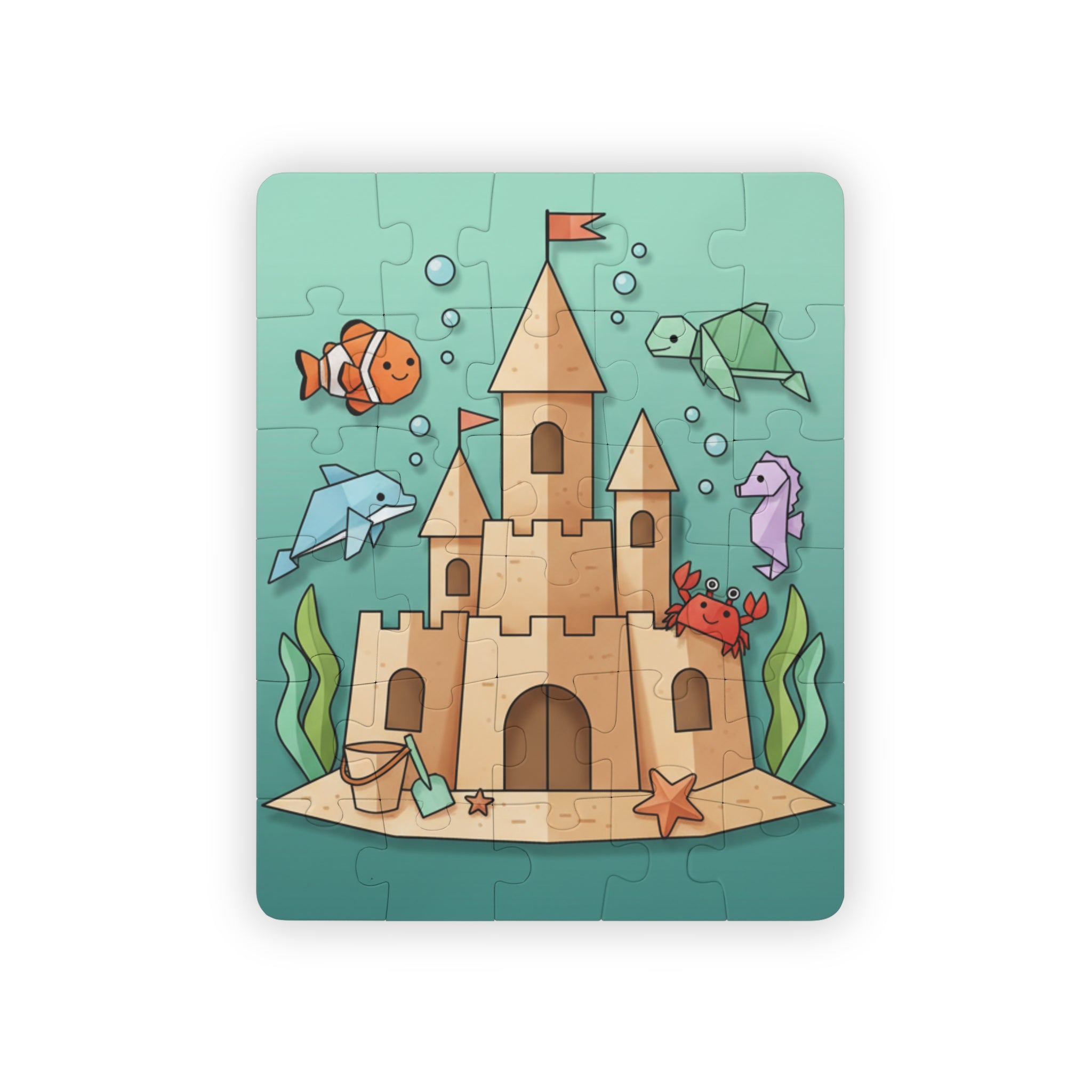 Sandcastle & Sea Creatures Wooden Jigsaw for KIds