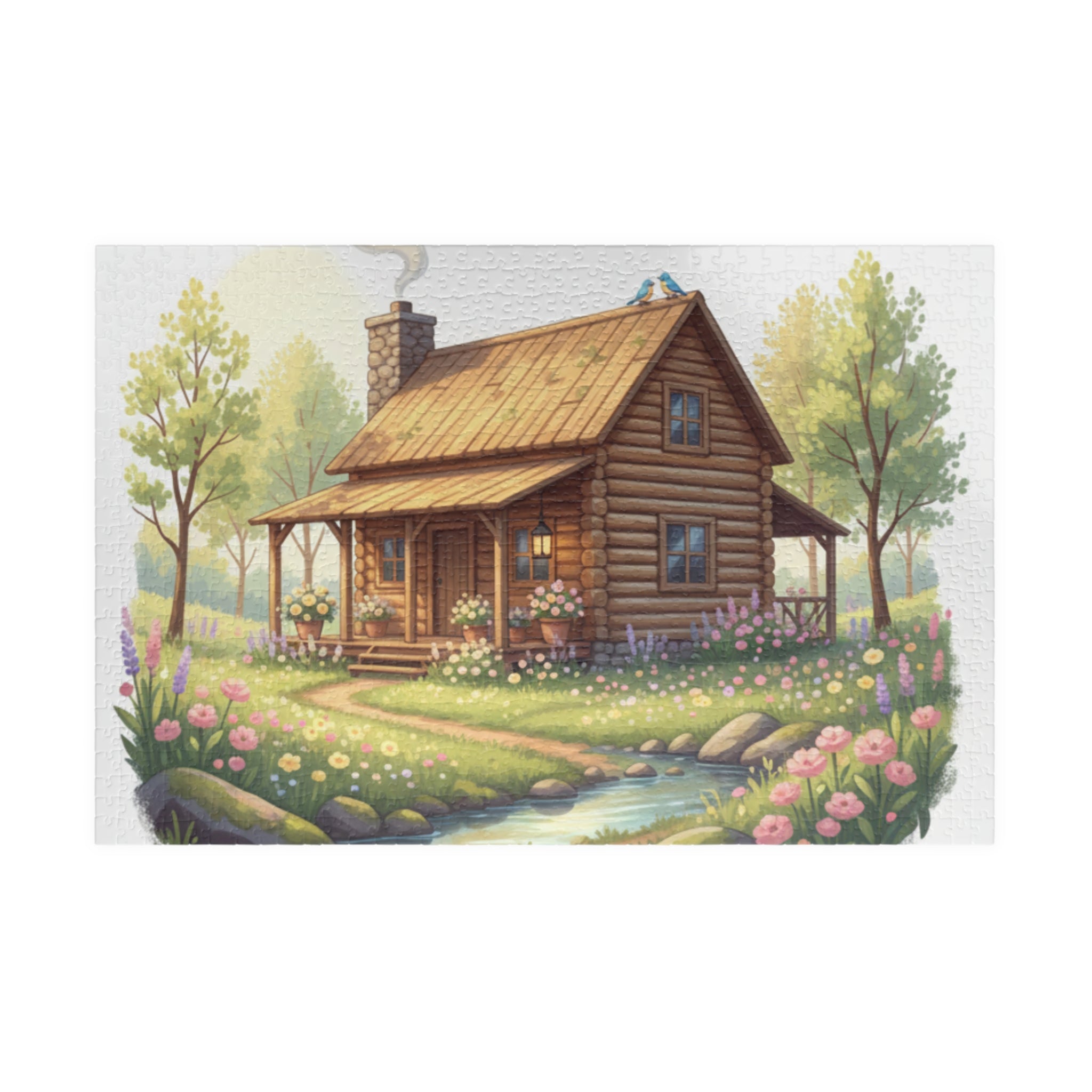 Cozy Cottage Creek Jigsaw Puzzle — Scenic 110/252/520/1014-Piece Puzzle