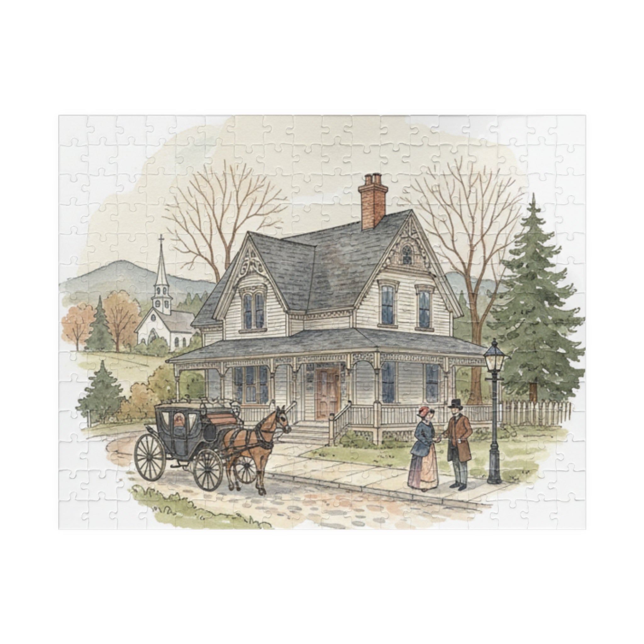 Vintage Cottage Scene Puzzle (110, 252, 520, 1014-piece)