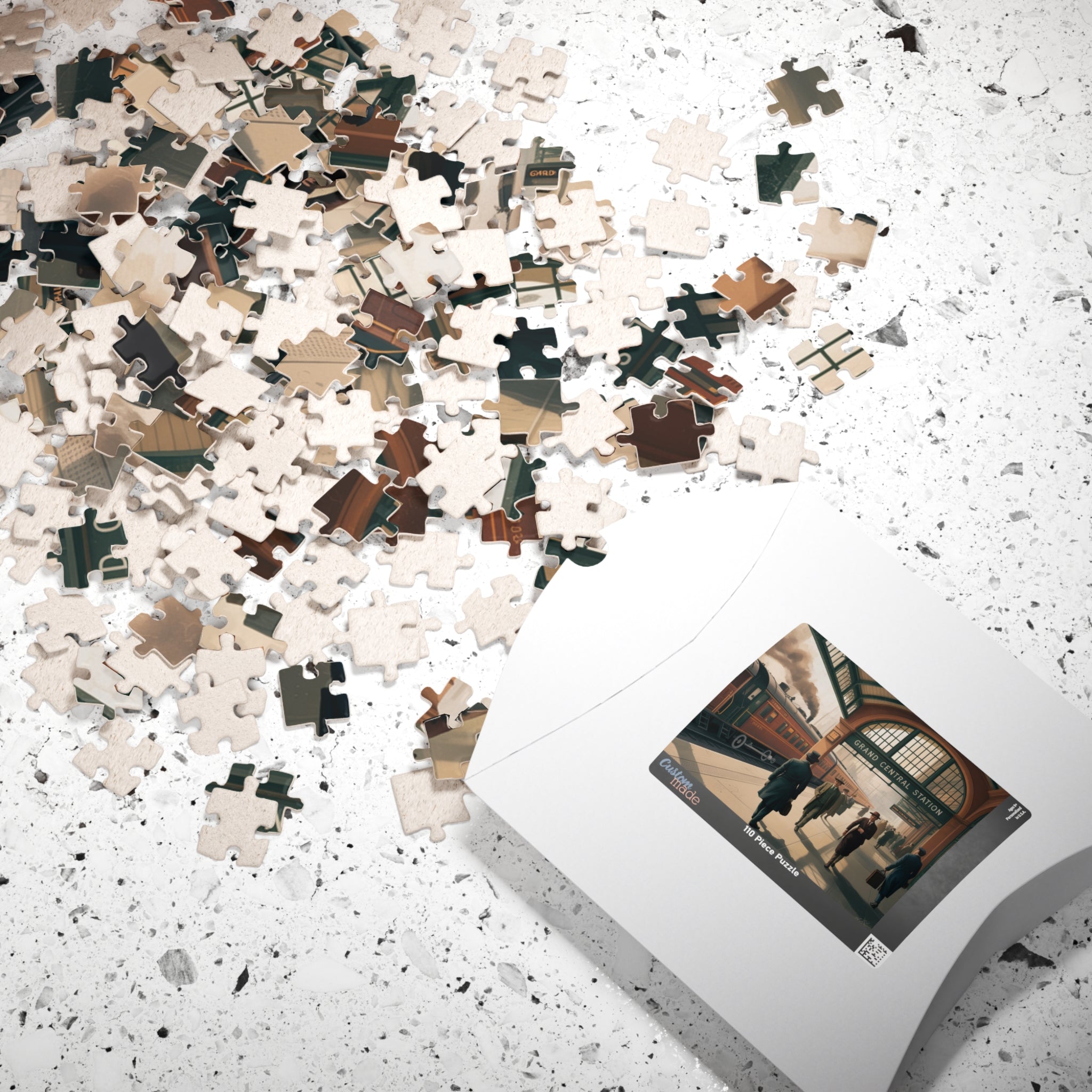 Vintage Grand Central Station Puzzle | 110, 252, 520, 1014-piece | Train Lovers Gift, Family Activity, Home Decor