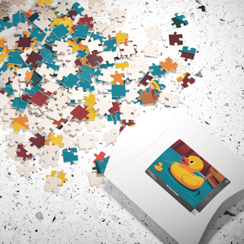 Cute Rubber Duck Puzzle for Kids, Fun Family Activity, Baby Shower Gift, Educational Toy, 110-1014 Piece Options